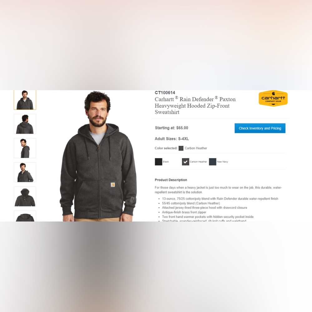 CT100614
Carhartt ® Rain Defender Paxton Heavyweight Hooded Zip-Front Sweatshirt